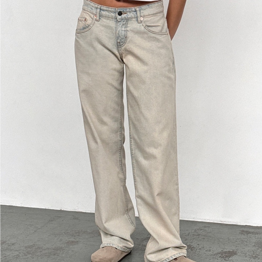 Motel Rocks Low Rise Parallel Jeans in Arctic Blue
